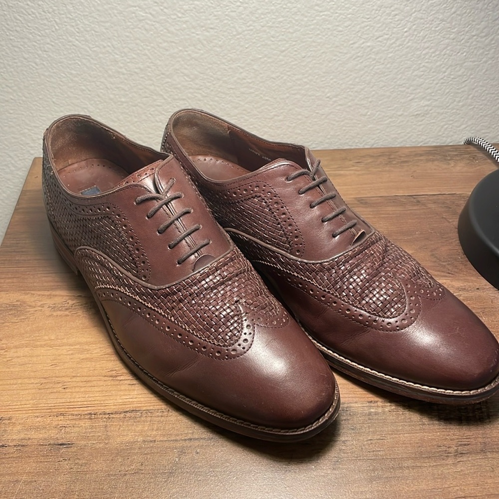 Cole Haan Grand Os Brown Oxford Lattice Brogues Mens 10